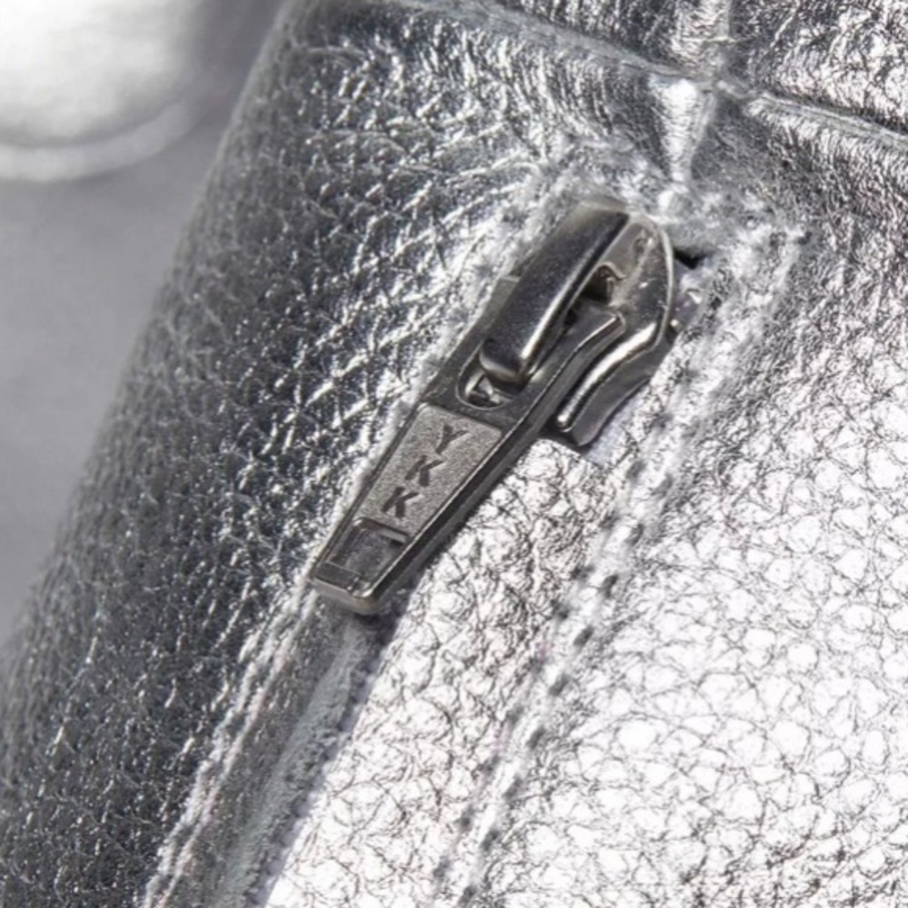 Dr. Martens Silver Metallic Knee-High Heeled Boots - Picture 12 of 14